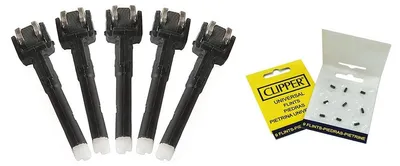 Produktbild von Feuerstein-Feuerzeug – Clipper-System – 45 Stück – Set mit 5 Feuersteinen