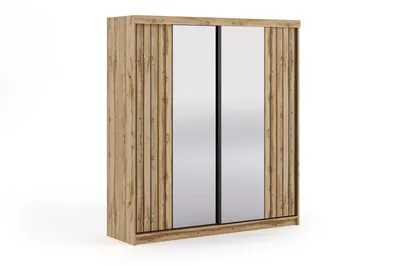 Produktbild von Kleiderschrank Schiebetürenschrank 200cm breit zweitürig votan mit Spiegel