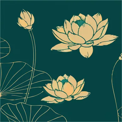 Produktbild von Wallario Memoboard Magnettafel aus Glas, Größe 50 x 50 cm, Motiv Lotusblüten im Linienstil