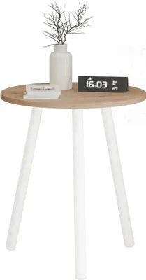 Zdjęcie produktu dla Kawowy Okrągły Stolik Ława Loft Industrial Salon 55 cm