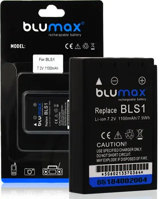 Produktbild von Blumax Akku | für Olympus BLS1 Digitalkamera | Kapazität 1100mAh  |Spannung 7,2Volt | Video- und  Kamerazubehör