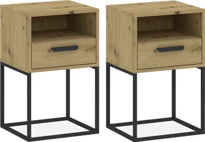 Produktbild von Nachttisch RECTUS 2-er Set, Nachtschrank, Modern, 39x40cm