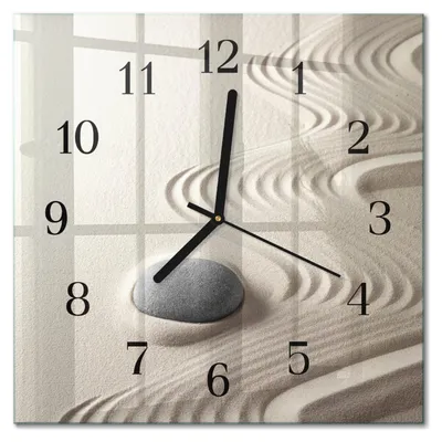 Produktbild von Tulup Glasuhr Wanduhr Küchenuhr Echt-Glas 30x30 cm Modern Dekorativ Geräuschlos Schwarzen Zeigern - Steinsand