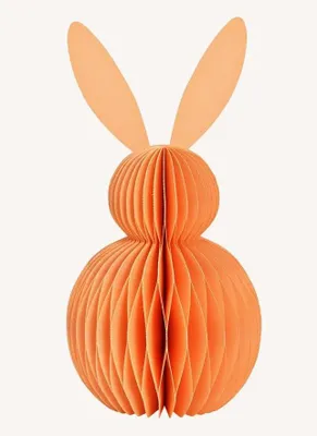 Produktbild von Logbuch-Verlag Honeycomb Hase Peach 20 cm aus Papier 11x20x11 cm Wabenfigur Osterdeko zum Hinstellen Frühling Dekofigur