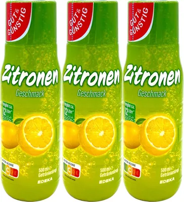 Produktbild von Gut & Günstig Sirup Zitrone Getränkesirup 3er Pack (3x 500ml)