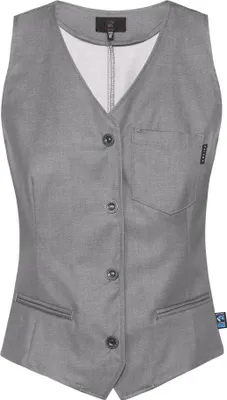 Produktbild von Greiff GASTRO MODA Service Damen Kellnerweste V-Ausschnitt Knopfleiste Regular Fit Baumwollmix ® Denimoptik Grau XL