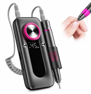 Produktbild von Elektrische Nagelfräser 45000 U/min, Nagelfräser Set mit LCD Display und Akku, professionelle Maniküre Pediküre Fräser für Gel Nägel und Acryl