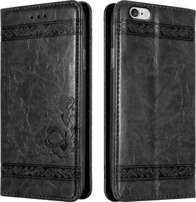 Produktbild von Cadorabo Hülle für Apple iPhone 6 PLUS / 6S PLUS Schutzhülle in Schwarz Handyhülle Etui Cover Case Standfunktion