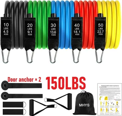 Produktbild von 13 Stück Widerstandsbänder Gymnastikband Fitnessbänder Pilates Set Training Yoga