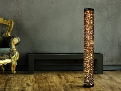 Produktbild von LED Stehleuchte TACO mit Stoffschirm Schwarz, Gold Sterne - R42801002