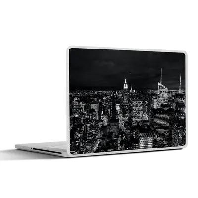 Produktbild von MuchoWow® Laptop Aufkleber Sticker Cover Skyline - Schwarz - Weiß - New York - Amerika 32.5x23.5 cm - Sticker für Laptop - Selbstklebend