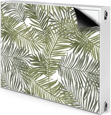 Produktbild von Magnet Heizkörper-Abdeckung Verkleidung Abdeckung Heizkörperabdeckung 90x60 cm  - Exotische Blätter