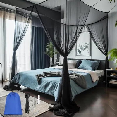 Produktbild von Moskitonetz für Bett - Großes weißes Betthimmel, ideal für Schlafzimmer & Reisen