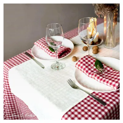 Produktbild von Tischläufer aus 100% Leinen, Ecru Weiß (40 x 220 cm) für Esstischdekoration