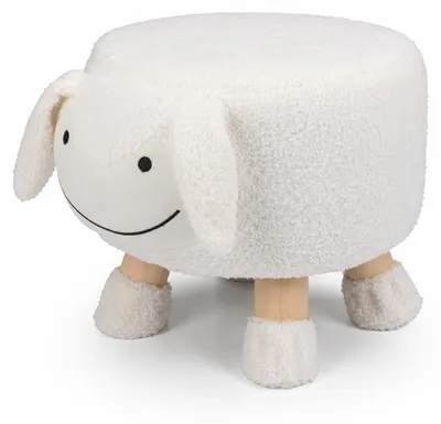 Produktbild von Articasa Kinderhocker Schaf Weiß - Tierhocker mit Stoffbezug, KI-generiertes Bild