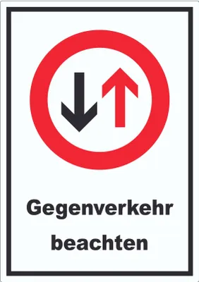 Produktbild von Aufkleber Verkehrszeichen 208 Gegenverkehr A6 (105x148mm)