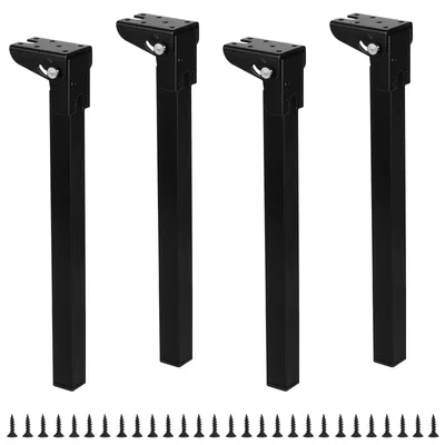Klappbare Tischbeine 35 cm, 4 Stück, Eisen, Schwarz, faltbar
