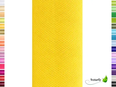 Produktbild von 9m Rolle Tüll 15cm, Farbauswahl:gelb 645