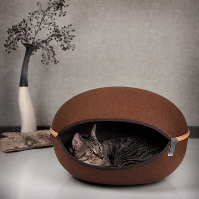 Produktbild von KATZENNEST uni-braun (kaffebraun) · das Katzenbett mit Stil · ca. 52 x 45 x 33 cm