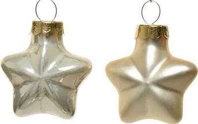 Produktbild von Christbaumschmuck Sterne 4cm Glas 12 Stück - Perle