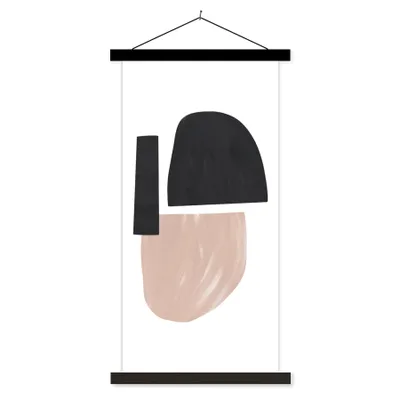 Produktbild von MuchoWow® Textilposter Abstrakt - Minimalismus - Pastell 90x180 cm mit schwarzem Rahmen - Dekoration Wohnzimmer