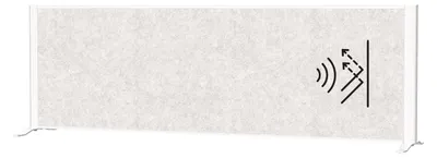 Akustik-Trennwand 160x50 cm, lichtgrau/weiß, Schallschutz