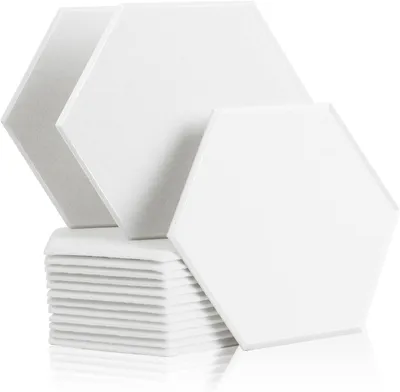 Obrázek produktu pro Akustické panely, rozměry 30x26x1 cm, 12 kusů, pěnové, bílé, určené do kanceláře