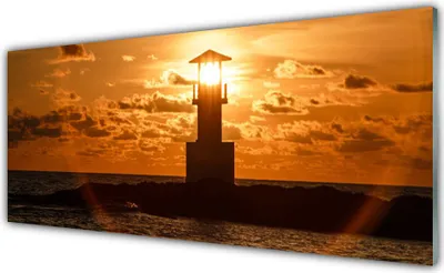 Produktbild von Acrylglasbilder 125x50 Wandbild Druck Leuchtturm Architektur