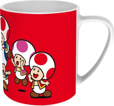 Immagine prodotto di Tazza Super Mario - Design Toad Family - 325  in Vetroceramica di alta qualità, con licenza ufficiale, adatta al microonde e alla lavastoviglie