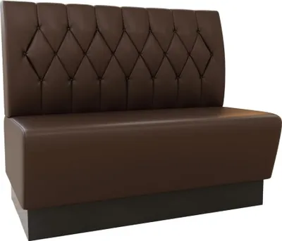 Produktbild von Gastro Sitzbank Amsterdam | 120 cm breit | Kunstleder Braun | Diamant Knopfpolsterung | Gastro Dinerbank