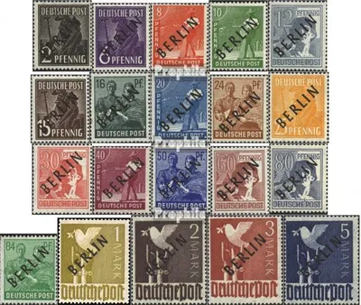 Produktbild von Briefmarken Berlin (West) 1948 Mi 1-20 (kompl.Ausg.) Jahrgang 1948 komplett postfrisch Schwarzaufdruck