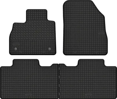 Produktbild von Gummimatten passend für Renault Espace V (2015-2021)  Gummi Fußmatten Satz Schwarz + Stopper