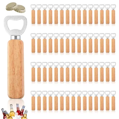 Image de Solidchoice - Lot de 60 tire-bouchons en bois avec mécanisme en acier inoxydable, idéal pour les fêtes et les mariages