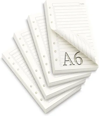 Produktbild von A6 Nachfüllpapier, 6 Löcher, liniert, 180 Blätter, für Planer, To-Do-Listen, Studium