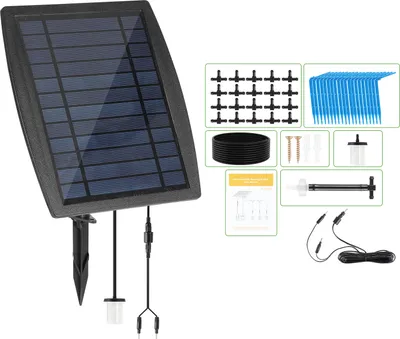Image de Jopassy Système d'arrosage solaire goutte à goutte système d'arrosage automatique des plantes avec 12 modes de minuterie +20M de tuyau pour le jardin balcon plantes