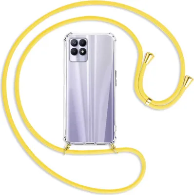 Produktbild von Handykette Backcover-Schutzhülle mit Band (Metall goldfarben) für Realme 8i - gelb