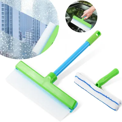 Produktbild von Weißes Silikon-Fensterabzieher-Set, Streifenfreies Reinigungswerkzeug für Glas, Spiegel, Badezimmer und Automobil, waschbar und wiederverwendbar