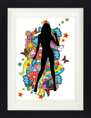 Produktbild von Schöne Frauen Gerahmtes Bild Mit Edlem Passepartout | Wand-Bilder | Im Bilderrahmen - Pop Art Mädchen II (40 x 30 cm)