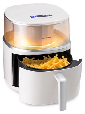 Produktbild von Klarstein Heißluftfriteuse, XL Air Fryer zum Frittieren, Friteuse mit Dampffunktion, Temperaturwahl und 16 Programme, Airfryer zum Luftfritieren, Heißluftfriteuse ohne Öl 1500 W, 7,5 Liter