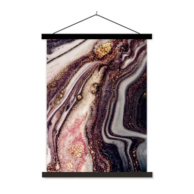 Produktbild von MuchoWow® Textilposter Marmor - Rosa - Gold - Glitzer - Marmoroptik 90x120 cm mit schwarzem Rahmen - Dekoration