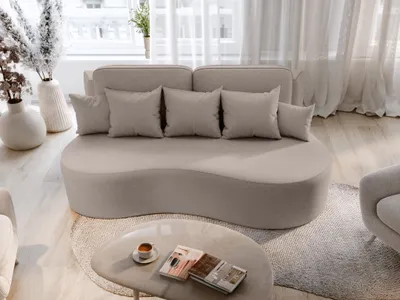 Productafbeelding van Slaapbank, designbank, bank BIONA, bekleding: stof, kleur: Doha beige