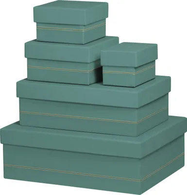 Produktbild von Rhodia Set mit 5 Boxen aus Kunstleder 44x34x16cm - Seladon 194565C