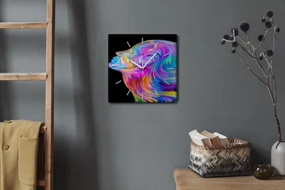 Produktbild von Coloray Hodiny Unikátní 30x30 cm  Tiché hodiny Pro obývací pokoj a kuchyň Nástěnné hodiny Plátno Bílé ručičky hodin - Tvář impresionismus