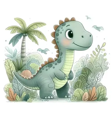 Produktbild von Aufkleber Dinosaurier Wandsticker für Kinderzimmer – süßes Cartoon-Design