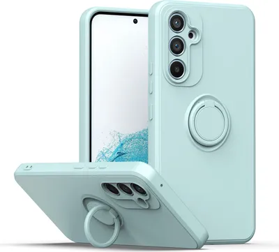 Produktbild von Galaxy A54 Handyhülle, Ring Halter Ständer Kratzfeste Weiche Silikon schutzhülle für Samsung Galaxy A54 hellgrün