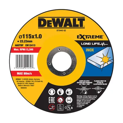 Produktbild von DeWalt Trennscheibe 115x1x22,23 mm Inox
