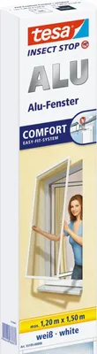 Produktbild von tesa Fliegengitter ALU Comfort Fenster 1,2 m : 1,5 m weiß