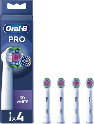 Immagine prodotto di Oral-B | Replaceable toothbrush heads | EB18-4 3D White Pro | Heads | For adults | Number of brush heads included 4 | White