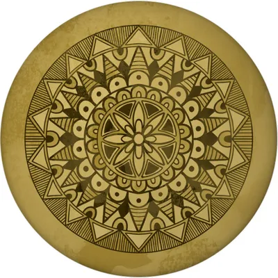 Produktbild von Mandala in Gelb Magnet rund