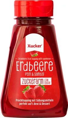 Produktbild von Xucker Quetschmarmelade Erdbeere, zuckerarmes Fruchttopping, 200g
